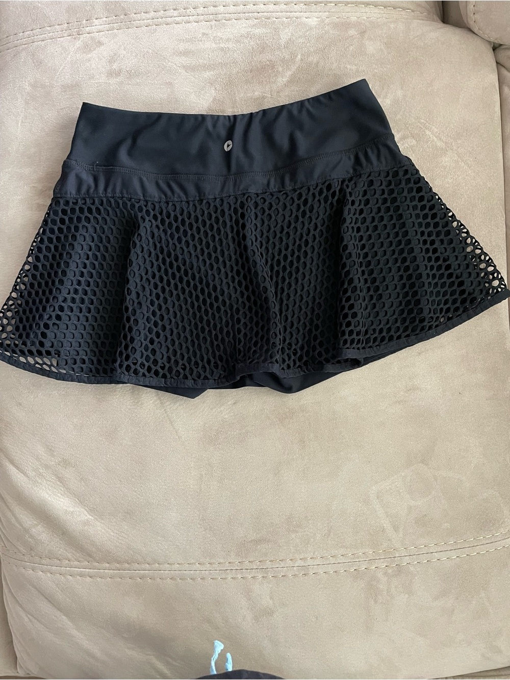 90 Degree By Reflex Black Mesh Skater Skirt with Built-In Shorts
